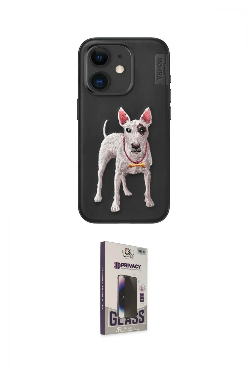 ieg™ iPhone 11 Kılıf Nova Form Koleksiyonu - Siyah Bilvis Hayalet Cam Ekran Koruyucu