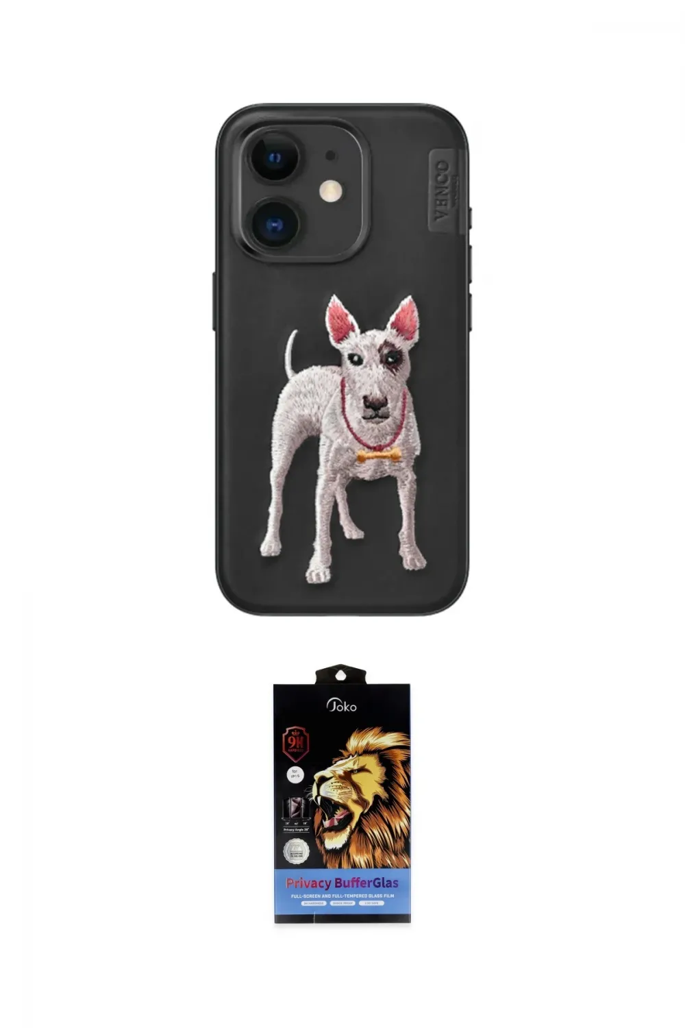 ieg™ iPhone 11 Kılıf Nova Form Koleksiyonu - Siyah Buffer Hayalet Cam Ekran Koruyucu