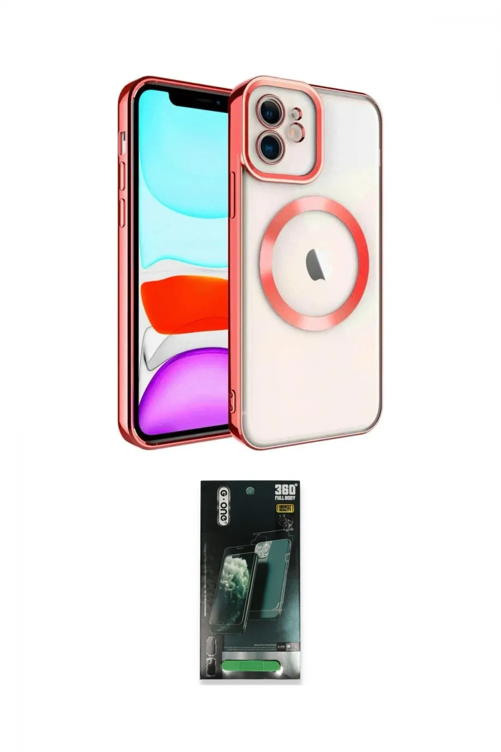 ieg™ iPhone 11 Kılıf Nova Işık Özel Seri - Şeffaf 360 Full Body Arka Koruyucu