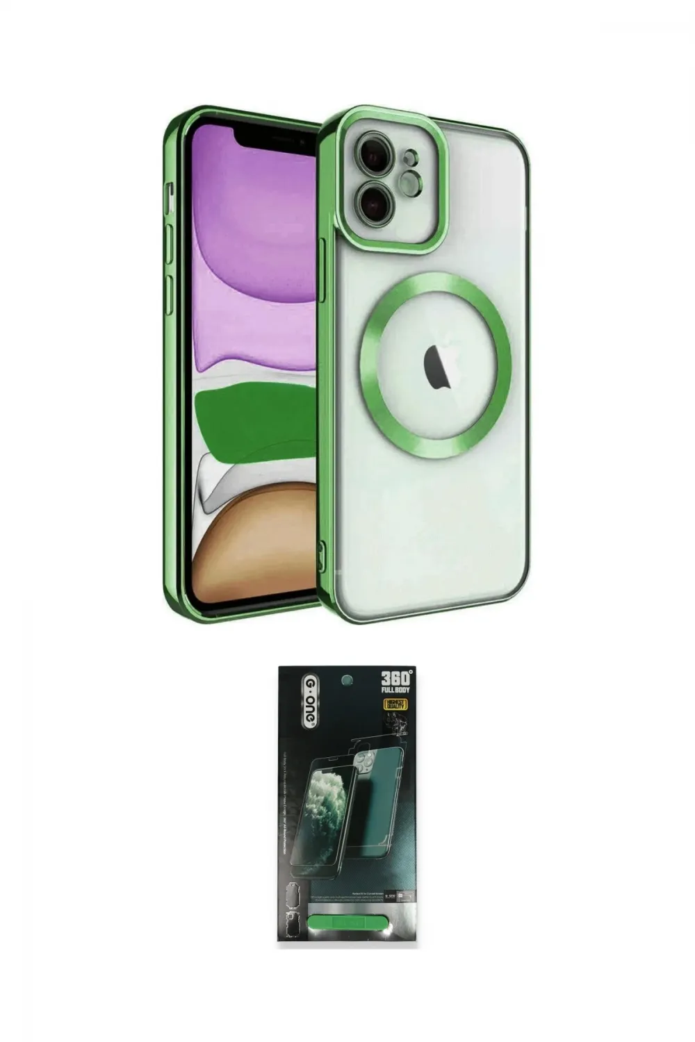 ieg™ iPhone 11 Kılıf Nova Işık Özel Seri - Şeffaf 360 Full Body Arka Koruyucu