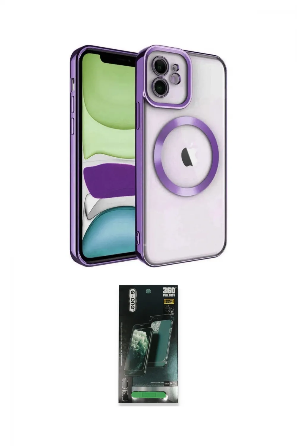 ieg™ iPhone 11 Kılıf Nova Işık Özel Seri - Şeffaf 360 Full Body Arka Koruyucu
