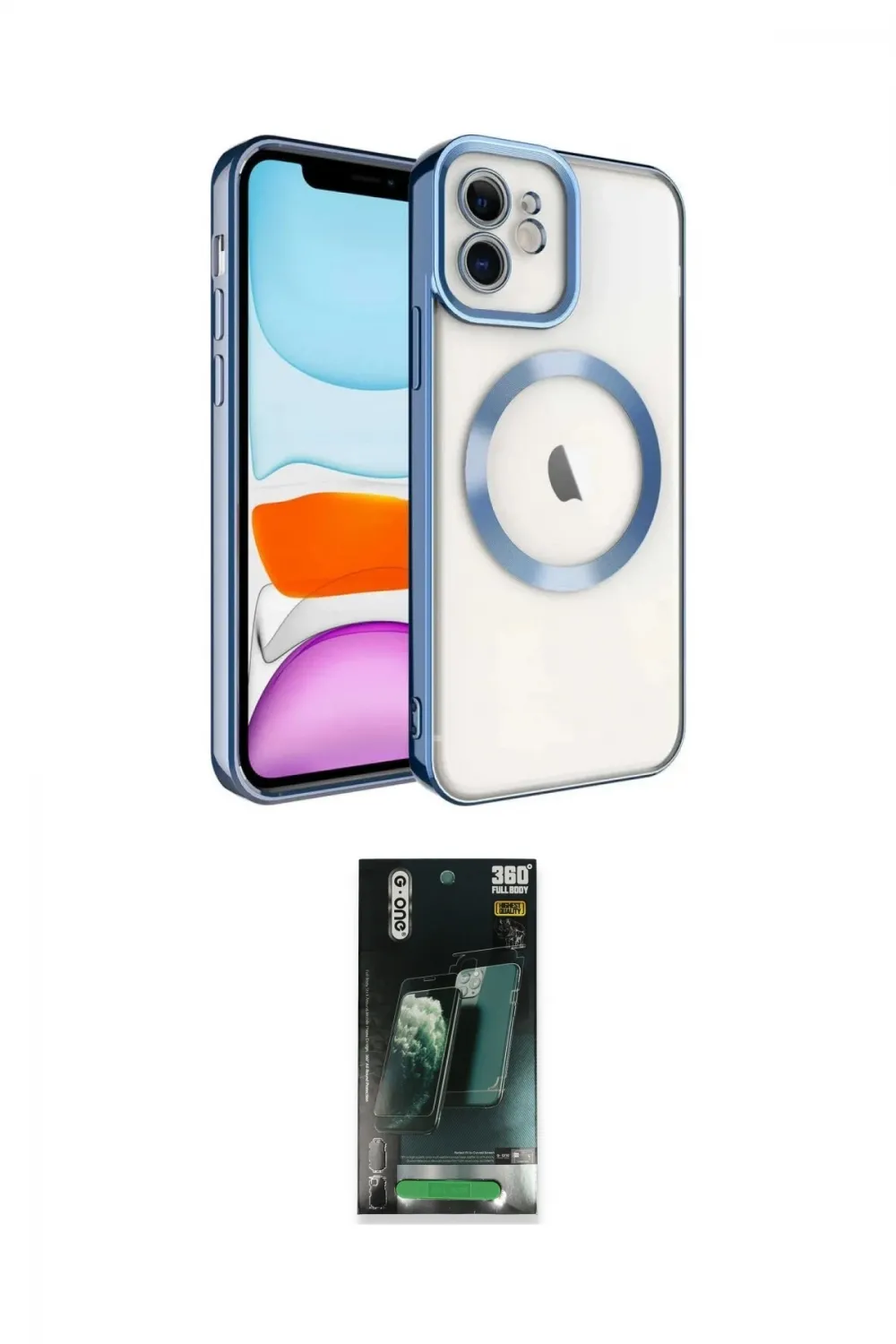 ieg™ iPhone 11 Kılıf Nova Işık Özel Seri - Şeffaf 360 Full Body Arka Koruyucu