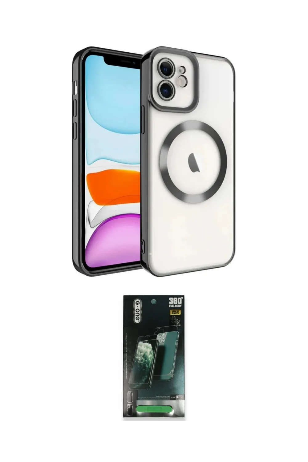 ieg™ iPhone 11 Kılıf Nova Işık Özel Seri - Şeffaf 360 Full Body Arka Koruyucu