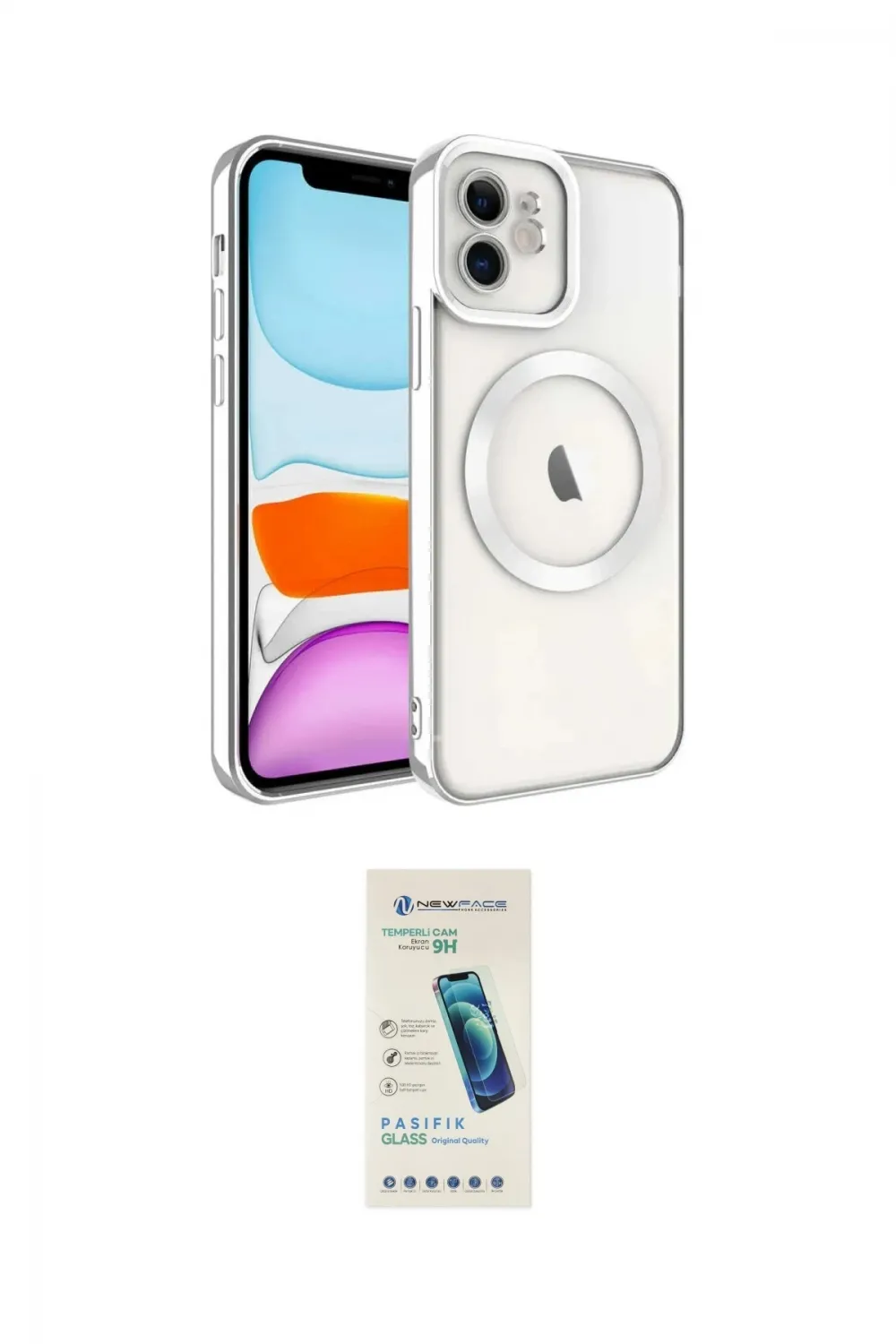 ieg™ iPhone 11 Kılıf Nova Işık Özel Seri - Şeffaf Pasifik Cam Ekran Koruyucu