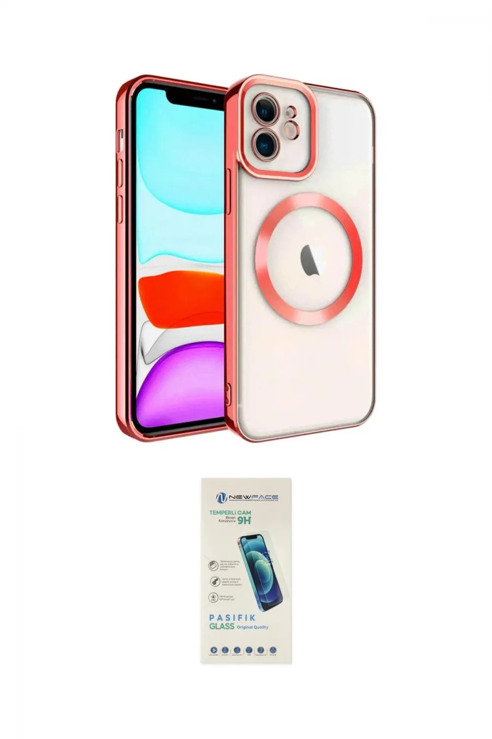 ieg™ iPhone 11 Kılıf Nova Işık Özel Seri - Şeffaf Pasifik Cam Ekran Koruyucu