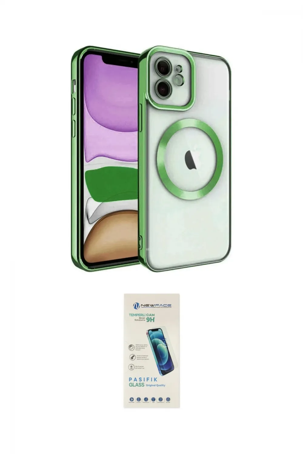 ieg™ iPhone 11 Kılıf Nova Işık Özel Seri - Şeffaf Pasifik Cam Ekran Koruyucu