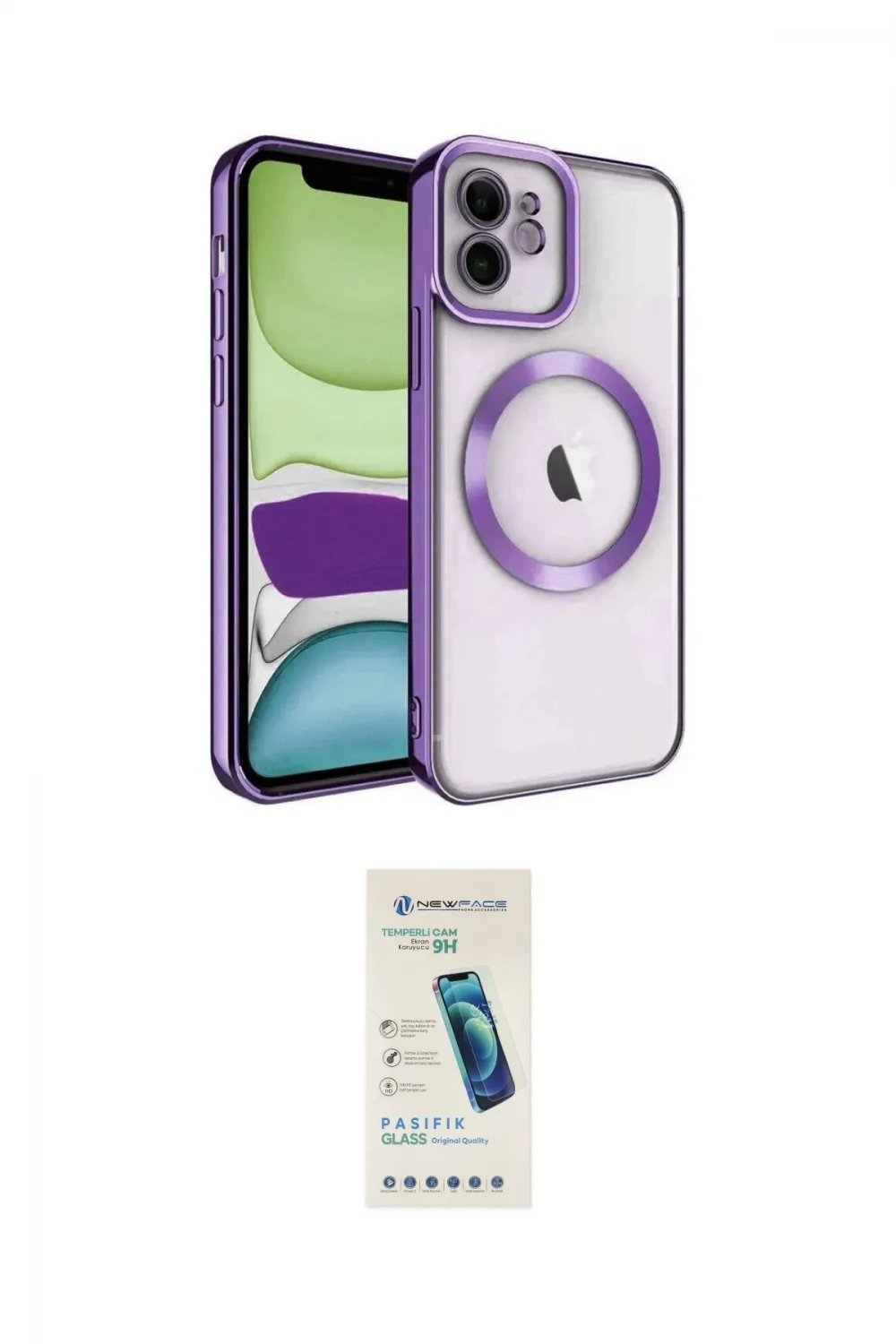 ieg™ iPhone 11 Kılıf Nova Işık Özel Seri - Şeffaf Pasifik Cam Ekran Koruyucu