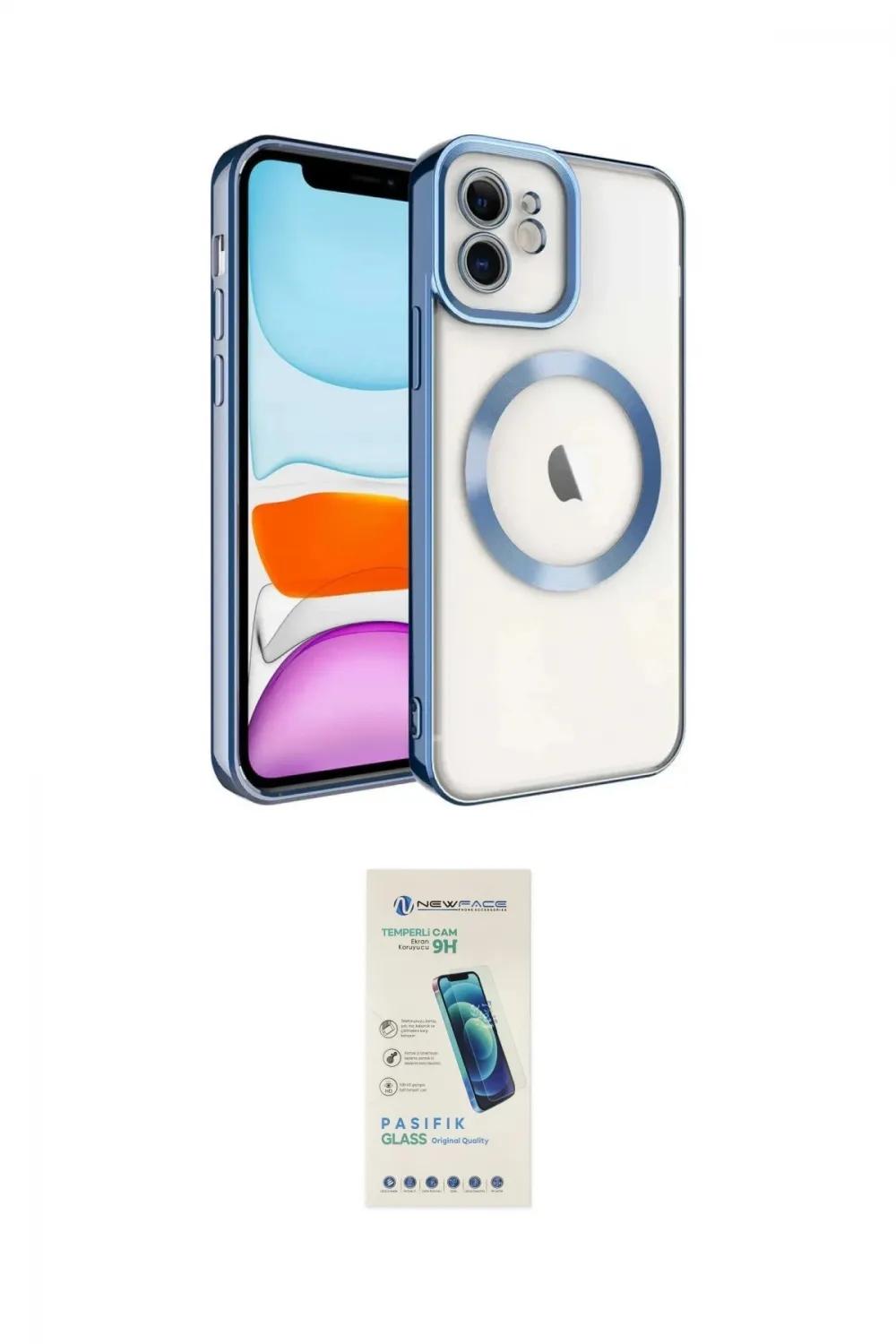 ieg™ iPhone 11 Kılıf Nova Işık Özel Seri - Şeffaf Pasifik Cam Ekran Koruyucu