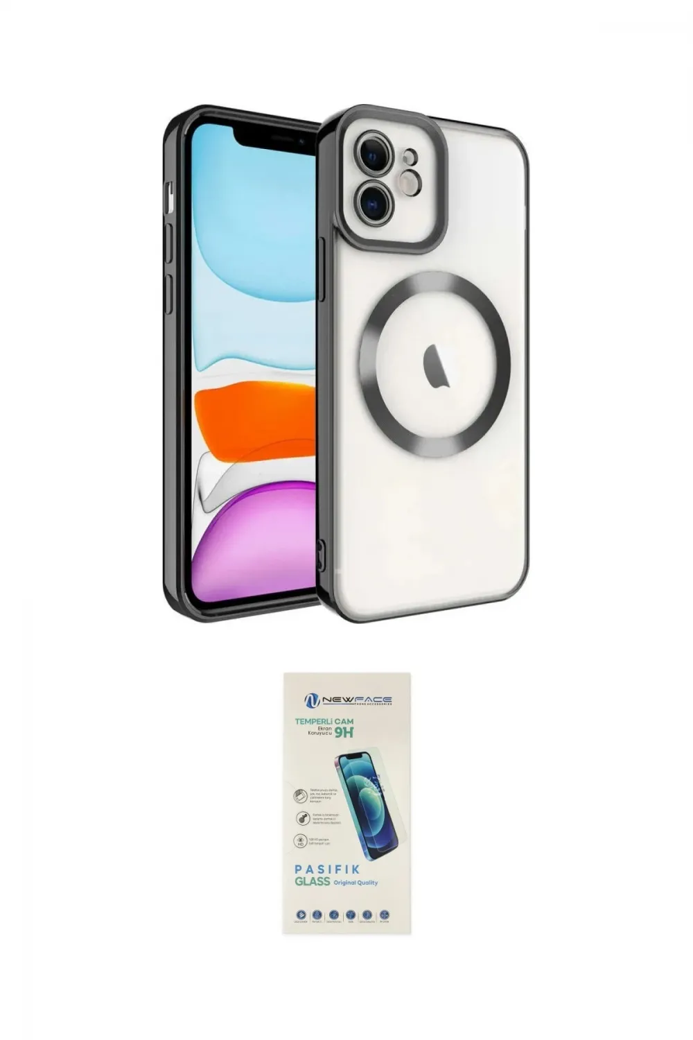 ieg™ iPhone 11 Kılıf Nova Işık Özel Seri - Şeffaf Pasifik Cam Ekran Koruyucu