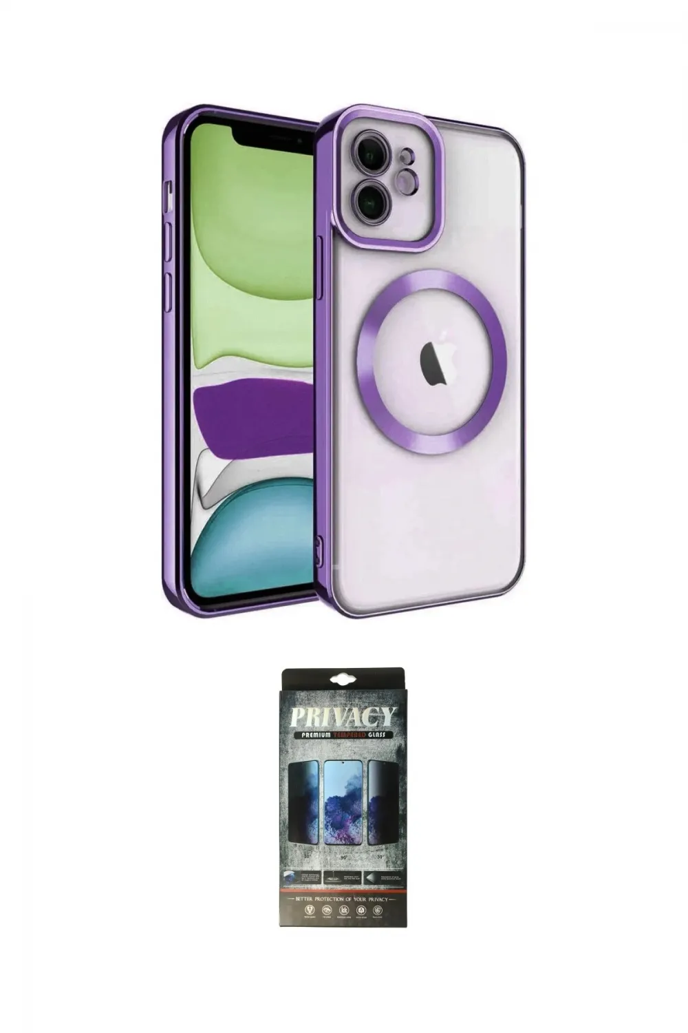 ieg™ iPhone 11 Kılıf Nova Işık Özel Seri - Siyah 34D Hayalet Izgaralı Cam
