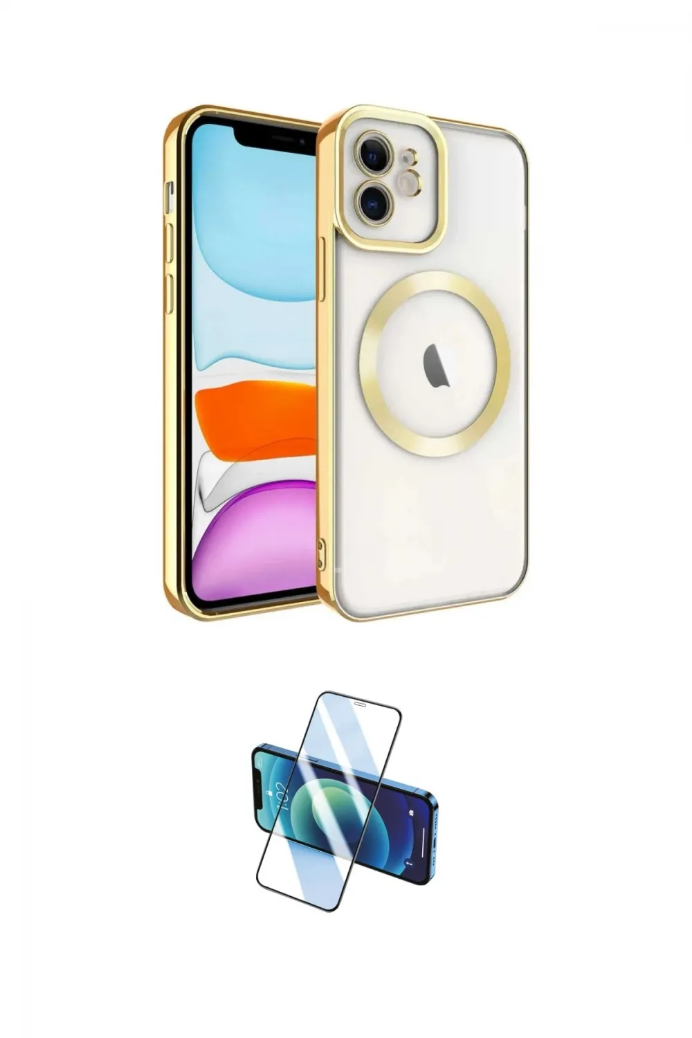 ieg™ iPhone 11 Kılıf Nova Işık Özel Seri - Siyah 3D Antistatik Cam Ekran Koruyucu