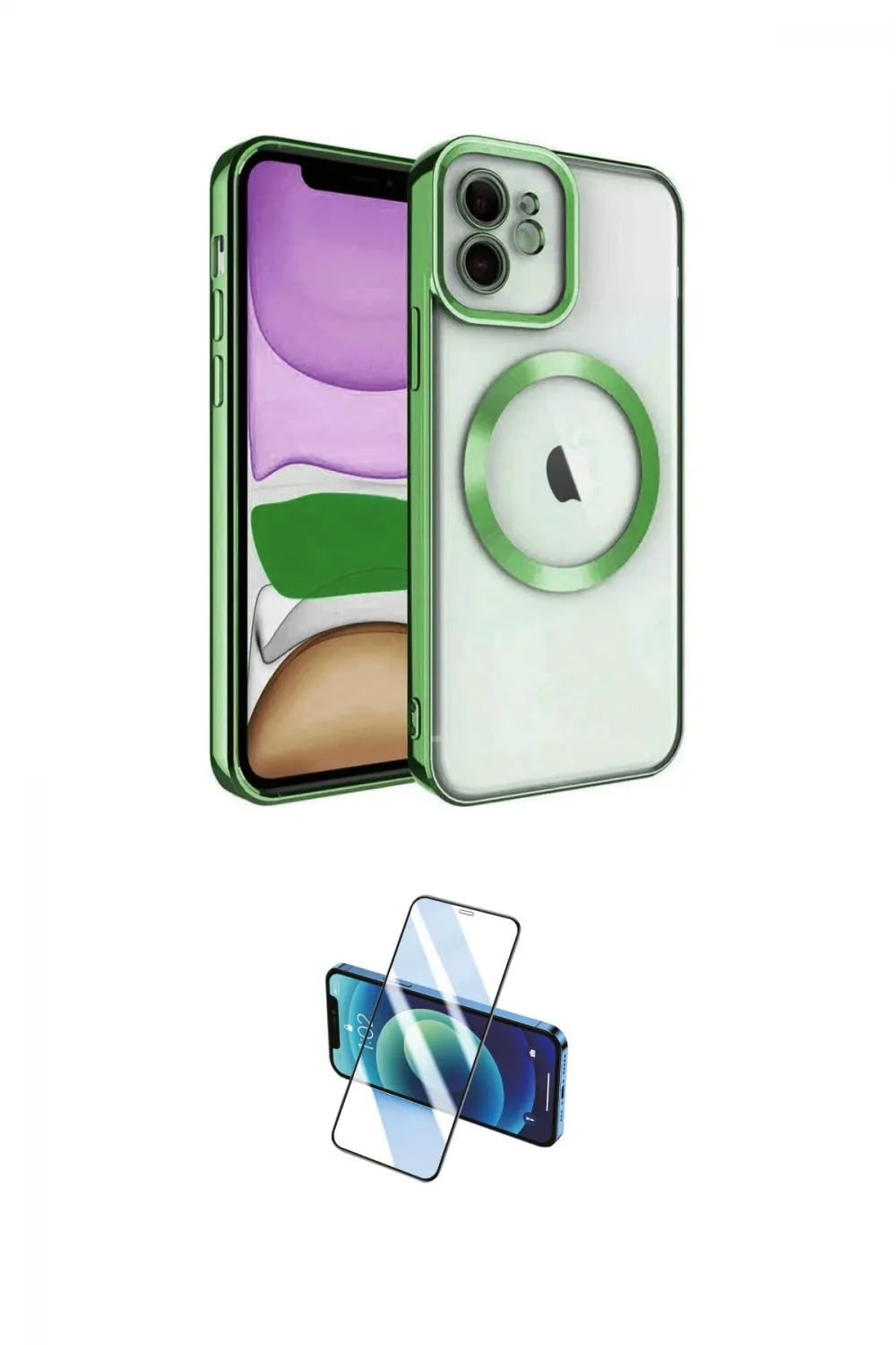 ieg™ iPhone 11 Kılıf Nova Işık Özel Seri - Siyah 3D Antistatik Cam Ekran Koruyucu