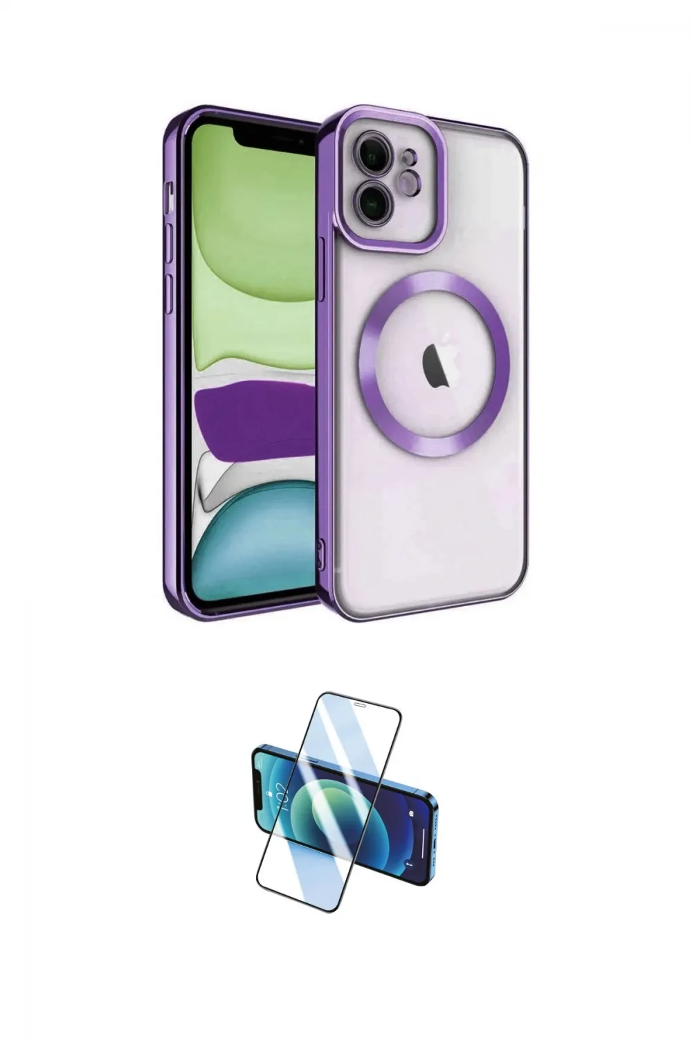 ieg™ iPhone 11 Kılıf Nova Işık Özel Seri - Siyah 3D Antistatik Cam Ekran Koruyucu