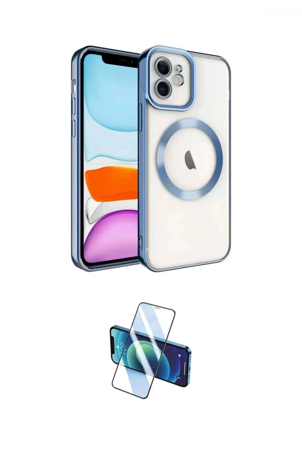 ieg™ iPhone 11 Kılıf Nova Işık Özel Seri - Siyah 3D Antistatik Cam Ekran Koruyucu