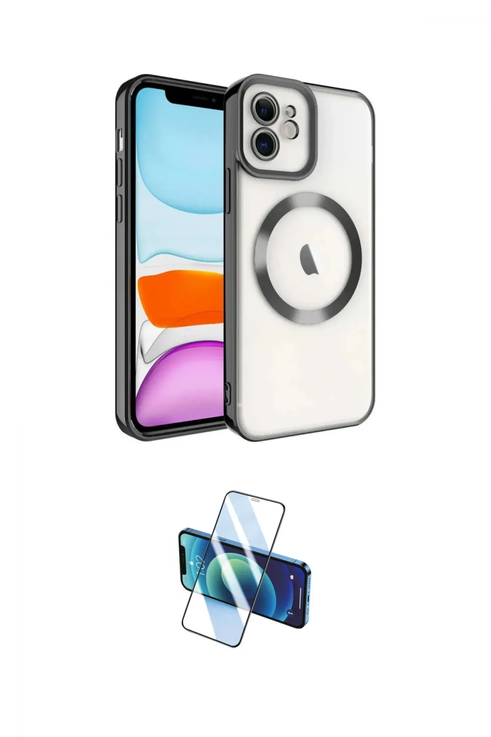ieg™ iPhone 11 Kılıf Nova Işık Özel Seri - Siyah 3D Antistatik Seramik Nano Ekran Koruyucu