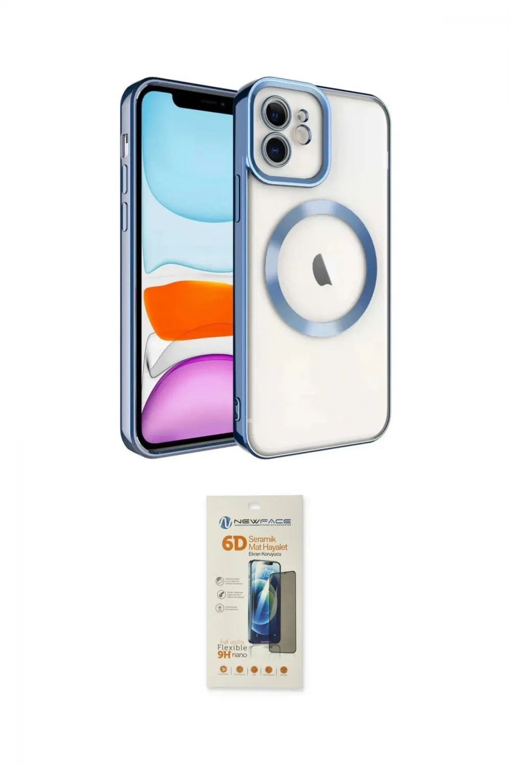 ieg™ iPhone 11 Kılıf Nova Işık Özel Seri - Siyah 6D Mat Seramik Hayalet Nano Ekran Koruyucu