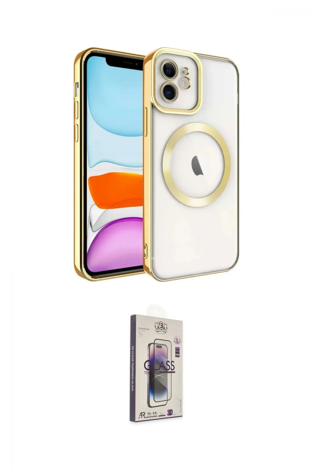 ieg™ iPhone 11 Kılıf Nova Işık Özel Seri - Siyah Bilvis 3D Cam Ekran Koruyucu