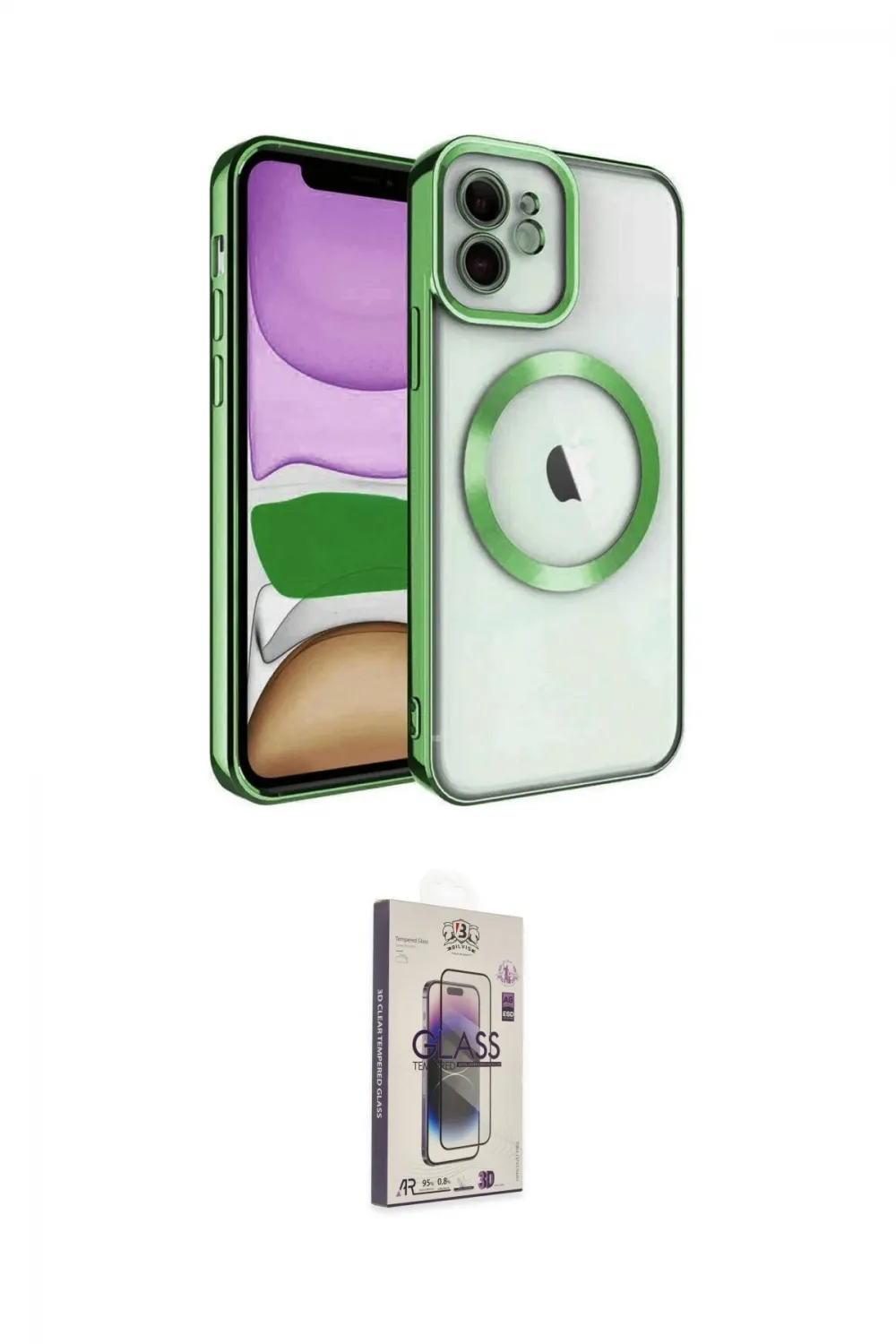 ieg™ iPhone 11 Kılıf Nova Işık Özel Seri - Siyah Bilvis 3D Cam Ekran Koruyucu