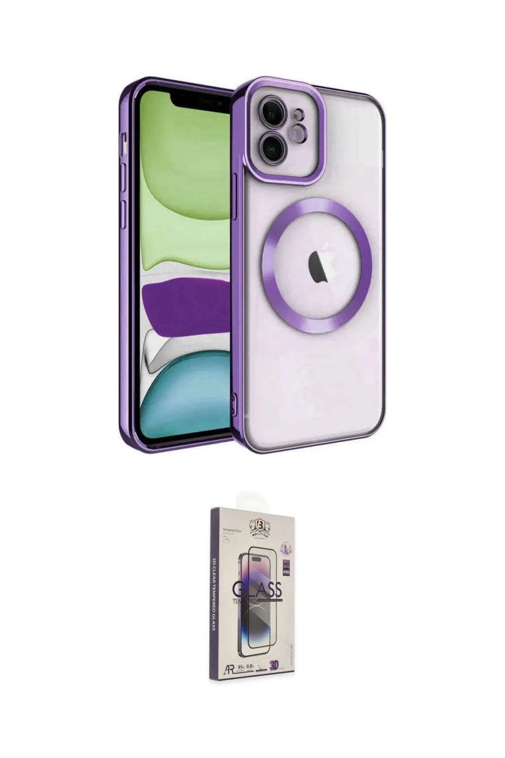 ieg™ iPhone 11 Kılıf Nova Işık Özel Seri - Siyah Bilvis 3D Cam Ekran Koruyucu