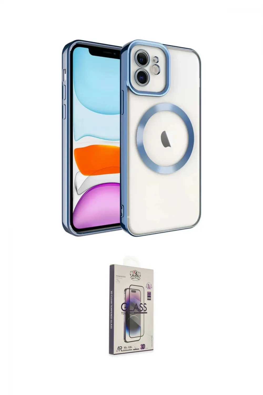 ieg™ iPhone 11 Kılıf Nova Işık Özel Seri - Siyah Bilvis 3D Cam Ekran Koruyucu