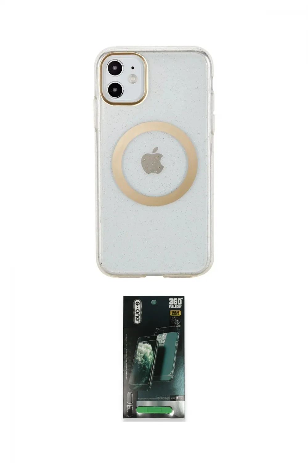 ieg™ iPhone 11 Kılıf Pusula Form - Şeffaf 360 Full Body Arka Koruyucu