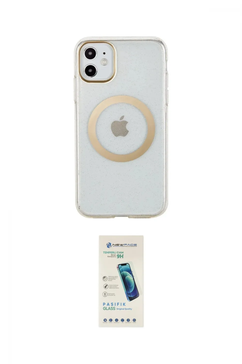 ieg™ iPhone 11 Kılıf Pusula Form - Şeffaf Pasifik Cam Ekran Koruyucu