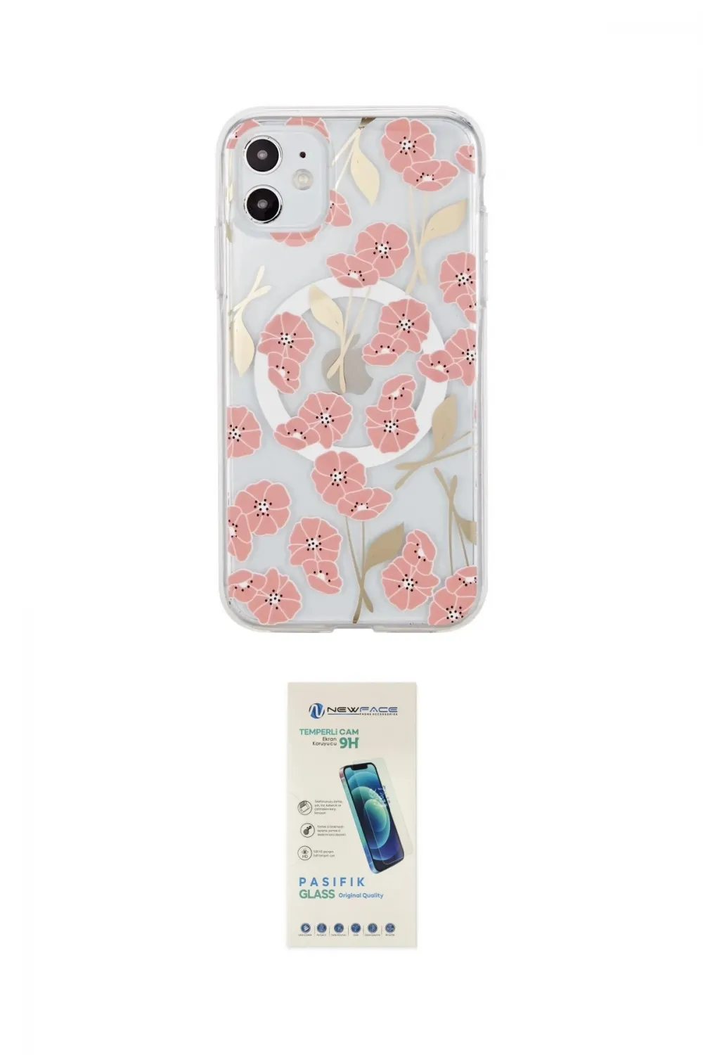 ieg™ iPhone 11 Kılıf Pusula Form - Şeffaf Pasifik Cam Ekran Koruyucu