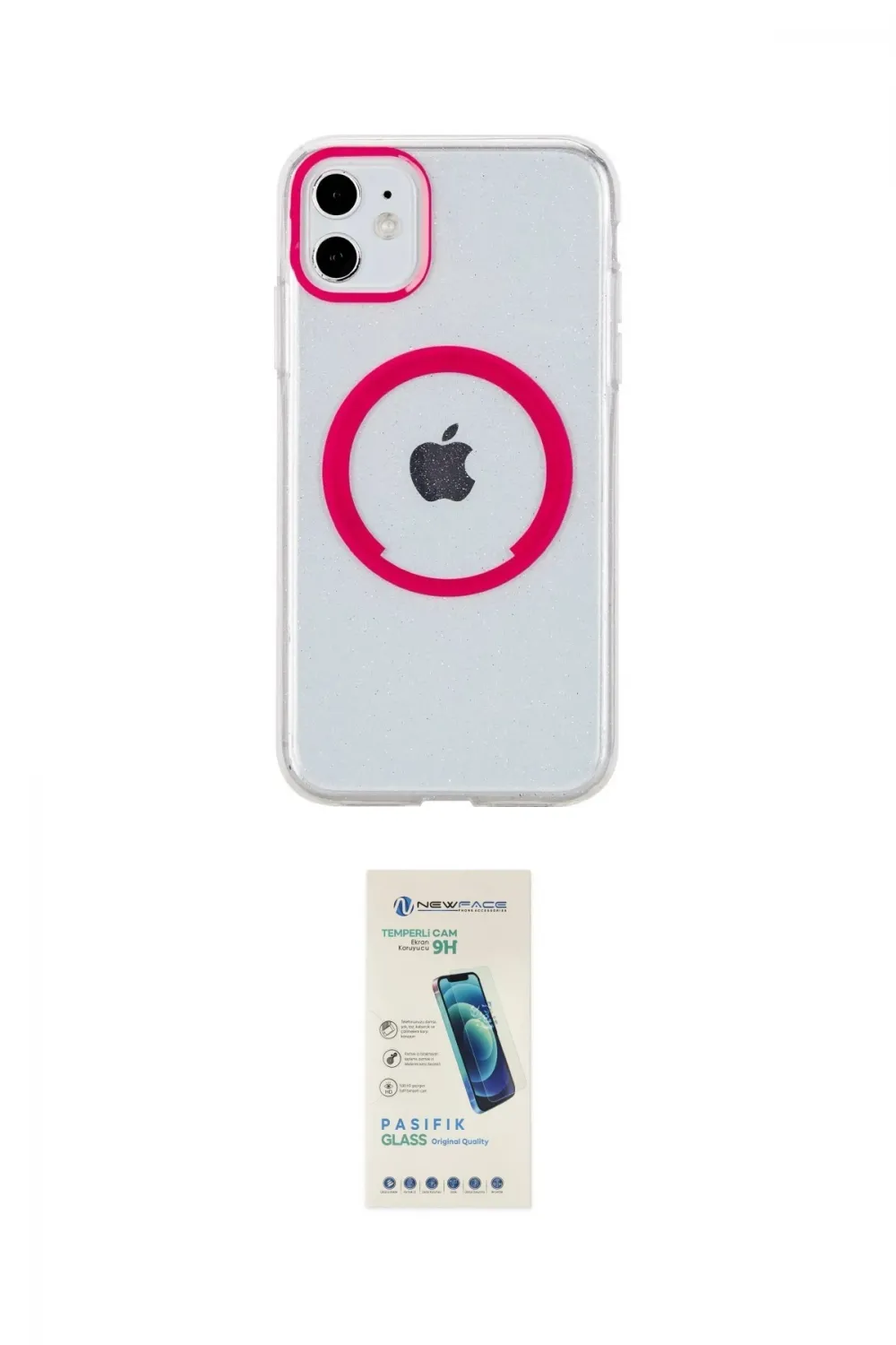 ieg™ iPhone 11 Kılıf Pusula Form - Şeffaf Pasifik Cam Ekran Koruyucu