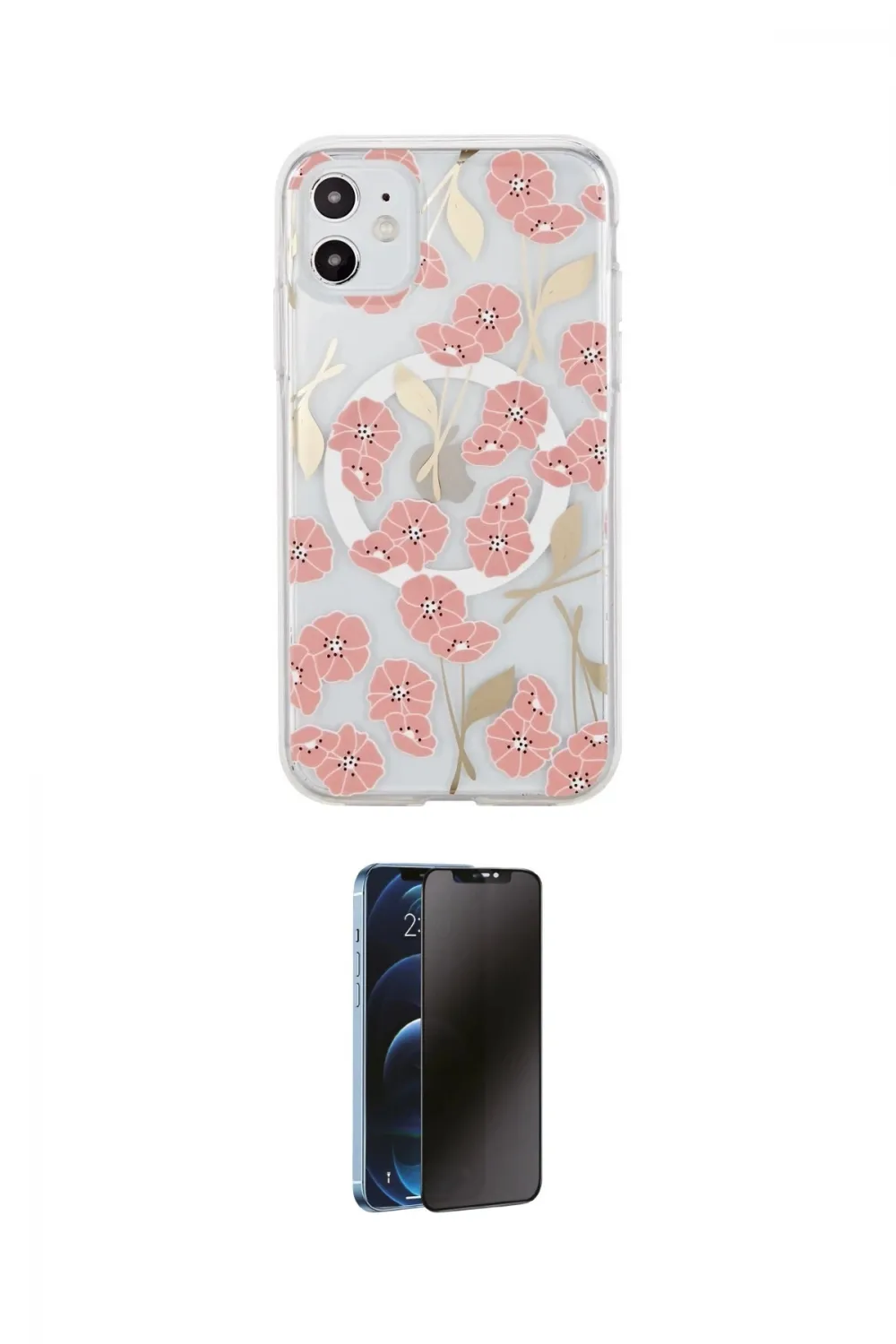 ieg™ iPhone 11 Kılıf Pusula Form - Siyah 3D Antistatik Hayalet Cam Ekran Koruyucu