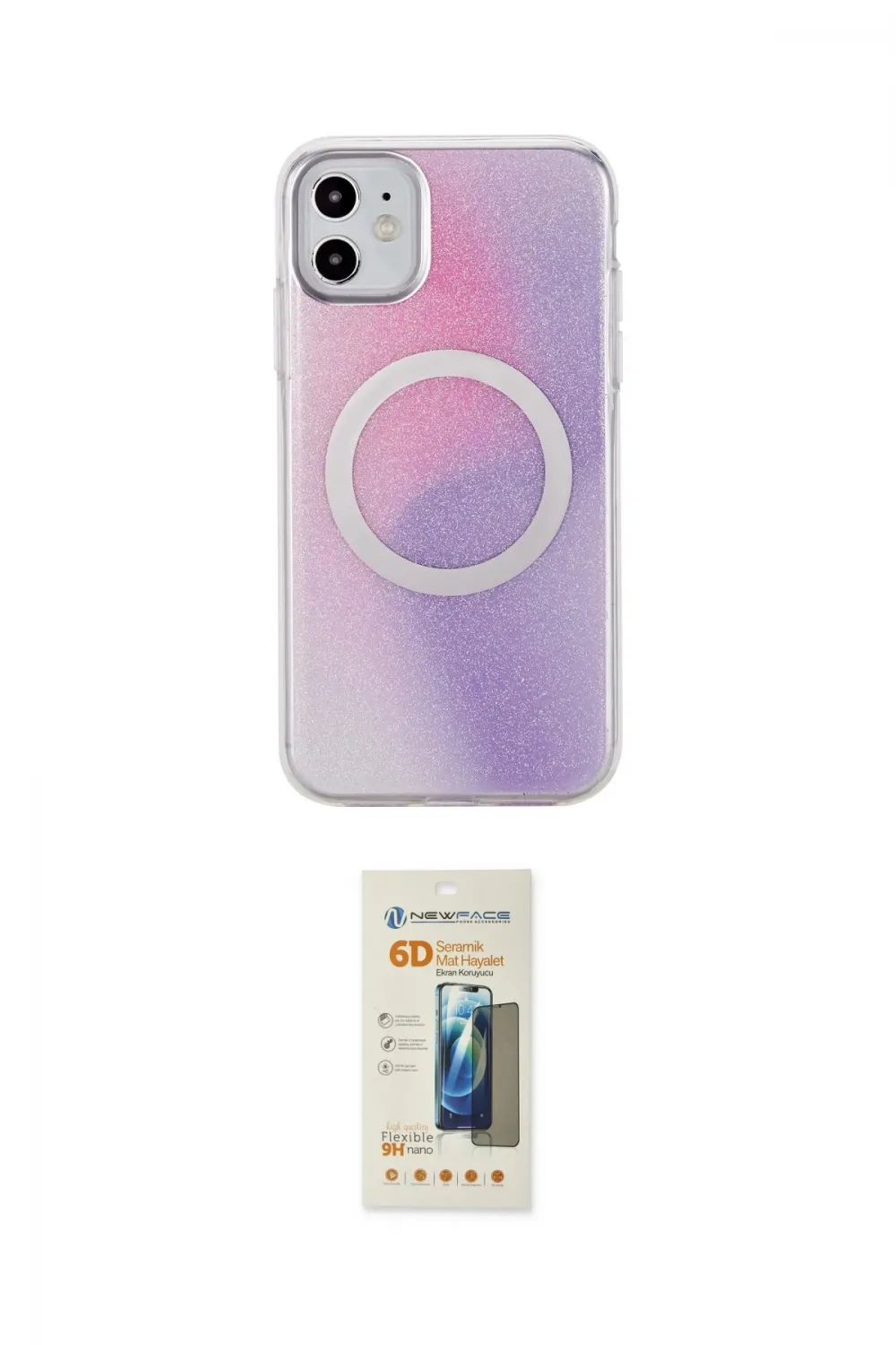 ieg™ iPhone 11 Kılıf Pusula Form - Siyah 6D Mat Seramik Hayalet Nano Ekran Koruyucu