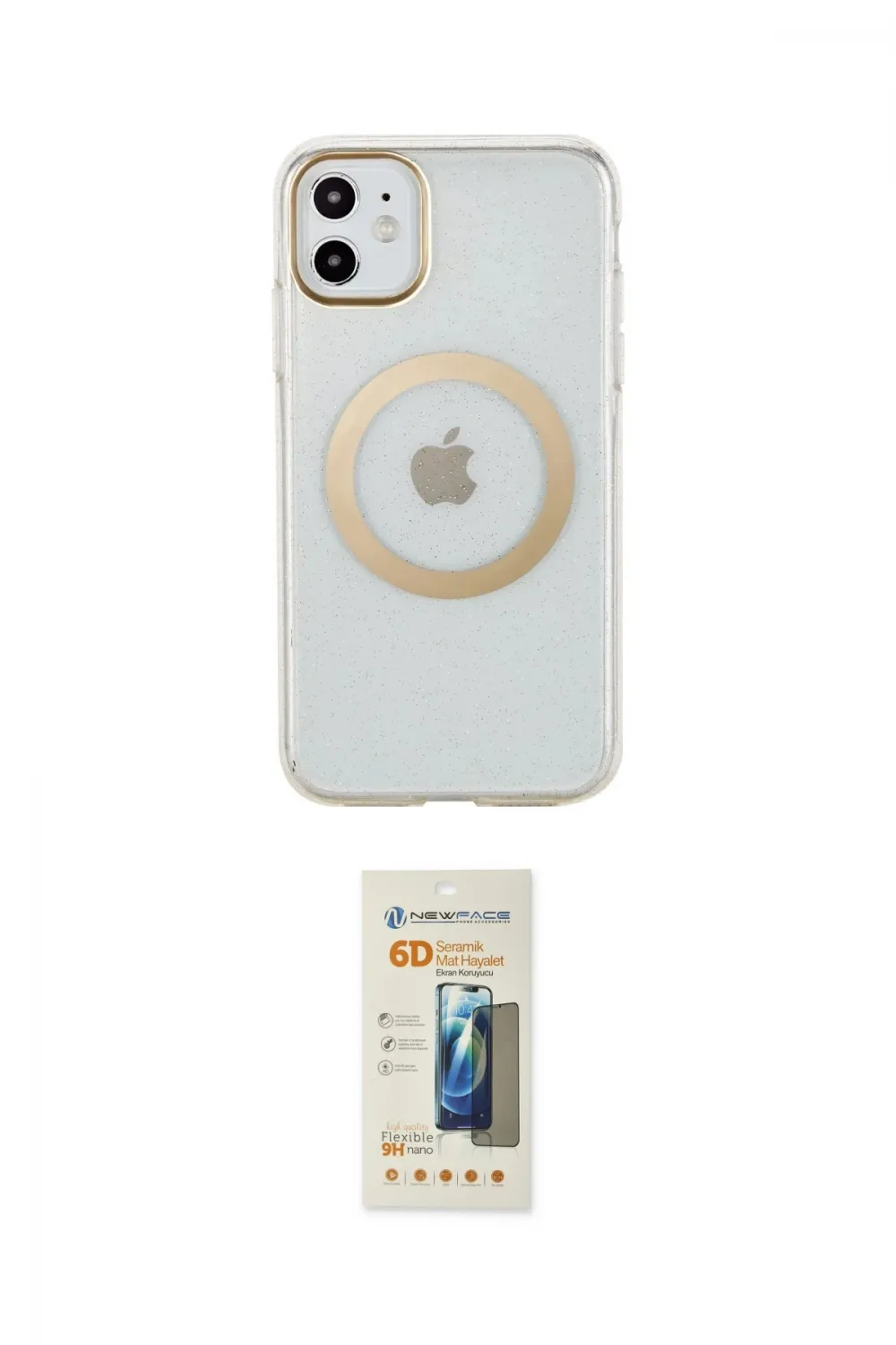 ieg™ iPhone 11 Kılıf Pusula Form - Siyah 6D Mat Seramik Hayalet Nano Ekran Koruyucu