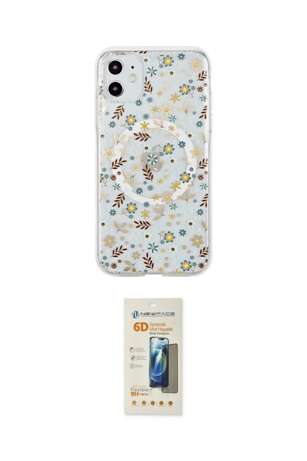 ieg™ iPhone 11 Kılıf Pusula Form - Siyah 6D Mat Seramik Hayalet Nano Ekran Koruyucu