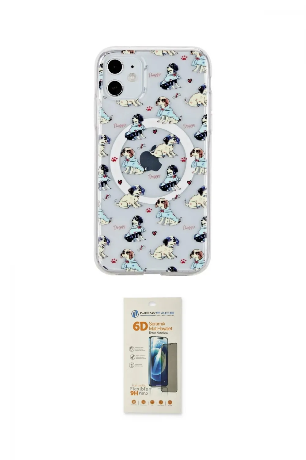 ieg™ iPhone 11 Kılıf Pusula Form - Siyah 6D Mat Seramik Hayalet Nano Ekran Koruyucu