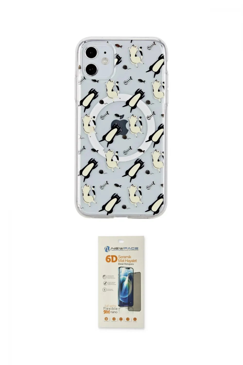 ieg™ iPhone 11 Kılıf Pusula Form - Siyah 6D Mat Seramik Hayalet Nano Ekran Koruyucu