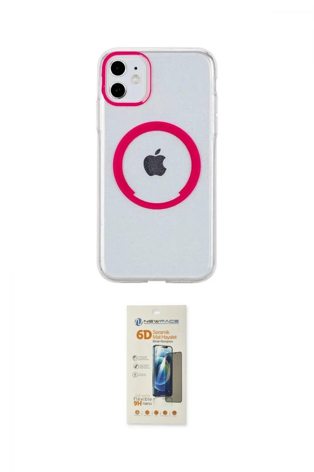 ieg™ iPhone 11 Kılıf Pusula Form - Siyah 6D Mat Seramik Hayalet Nano Ekran Koruyucu