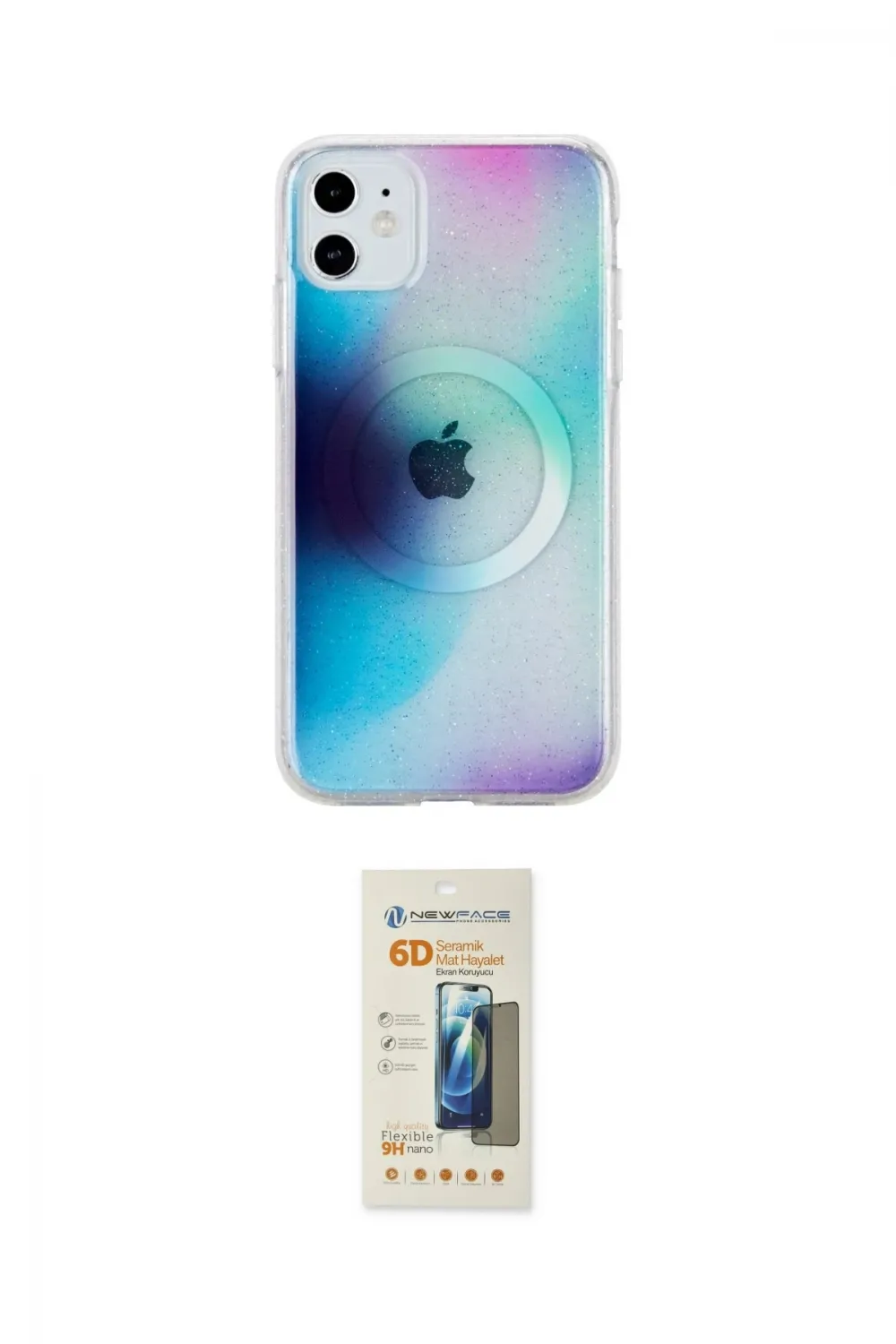 ieg™ iPhone 11 Kılıf Pusula Form - Siyah 6D Mat Seramik Hayalet Nano Ekran Koruyucu