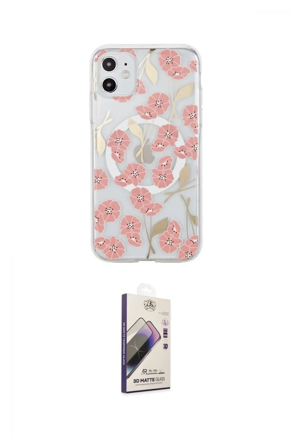 ieg™ iPhone 11 Kılıf Pusula Form - Siyah Bilvis 3D Mat Cam Ekran Koruyucu