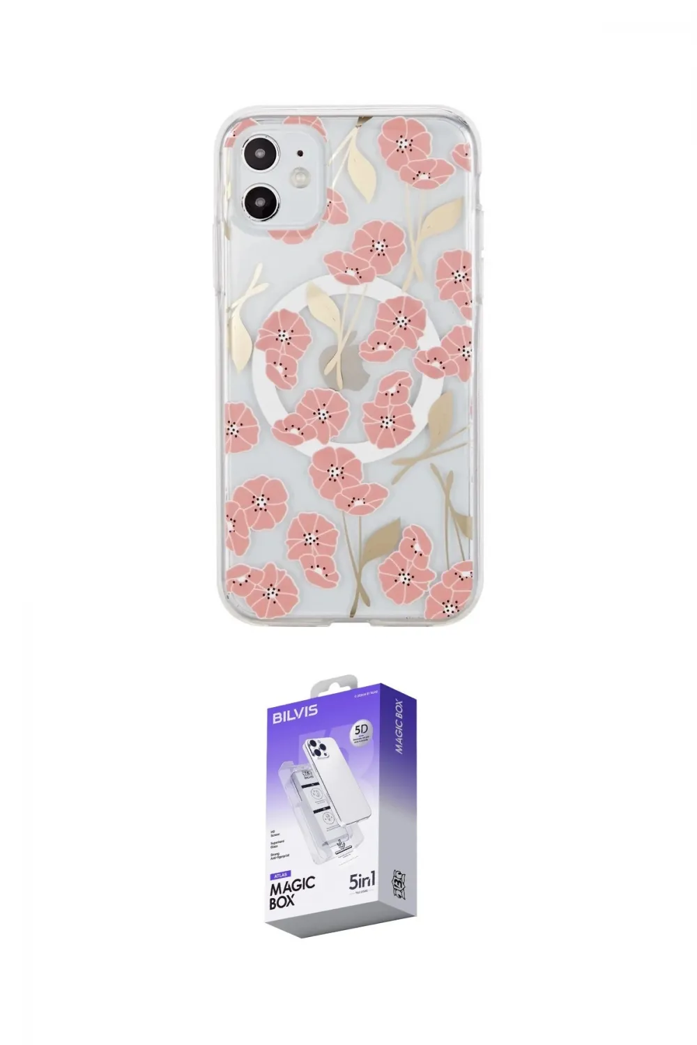 ieg™ iPhone 11 Kılıf Pusula Form - Siyah Bilvis 5in1 3D Magic Cam Ekran Koruyucu