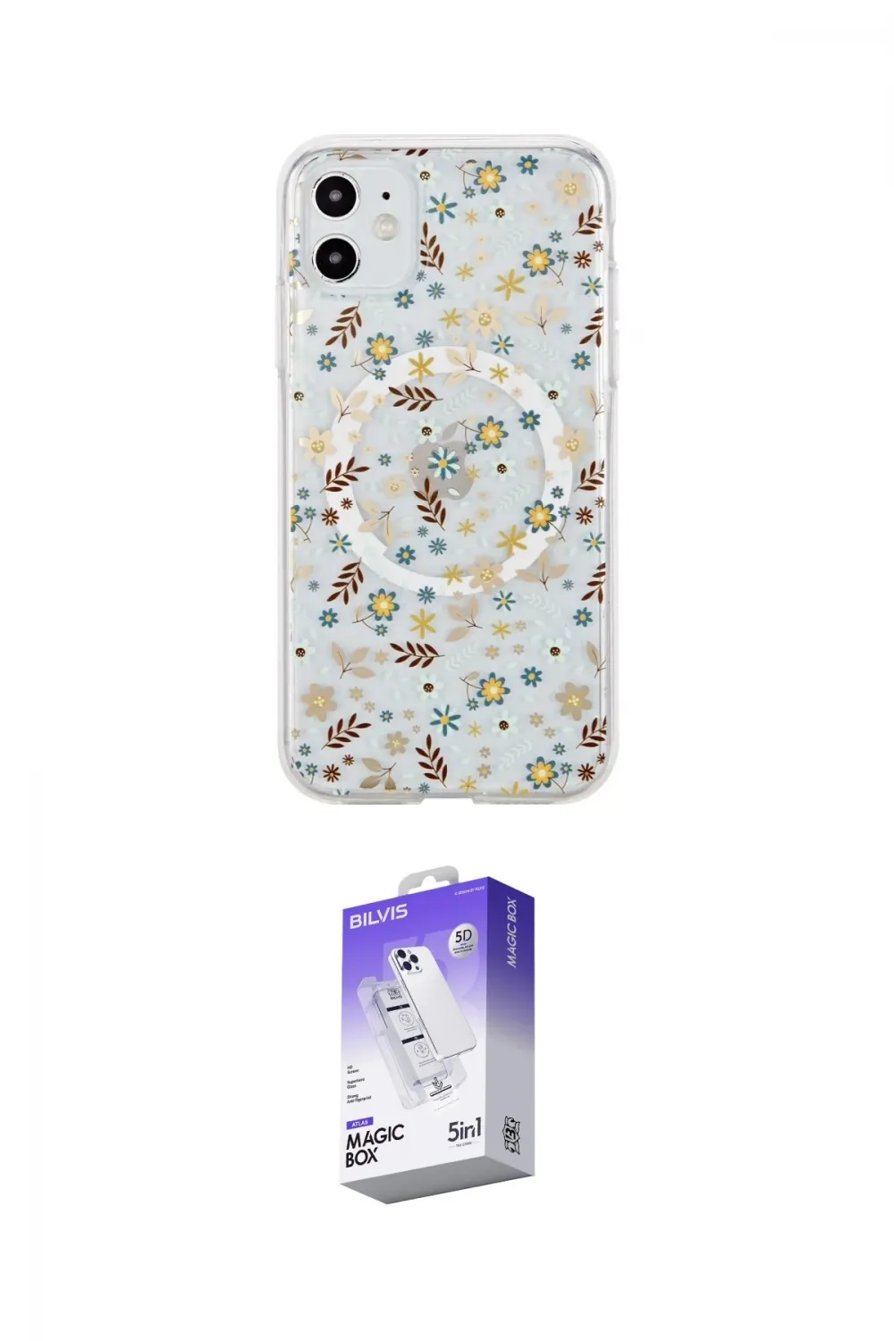 ieg™ iPhone 11 Kılıf Pusula Form - Siyah Bilvis 5in1 3D Magic Cam Ekran Koruyucu