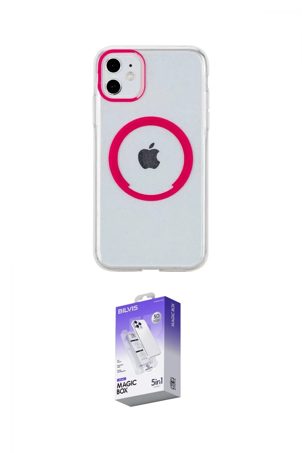 ieg™ iPhone 11 Kılıf Pusula Form - Siyah Bilvis 5in1 3D Magic Cam Ekran Koruyucu