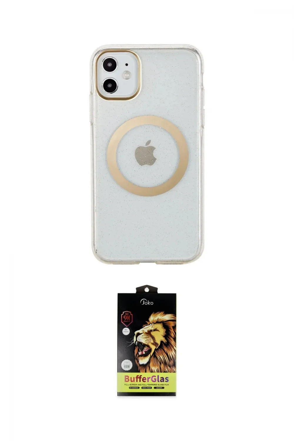 ieg™ iPhone 11 Kılıf Pusula Form - Siyah Buffer Cam Ekran Koruyucu