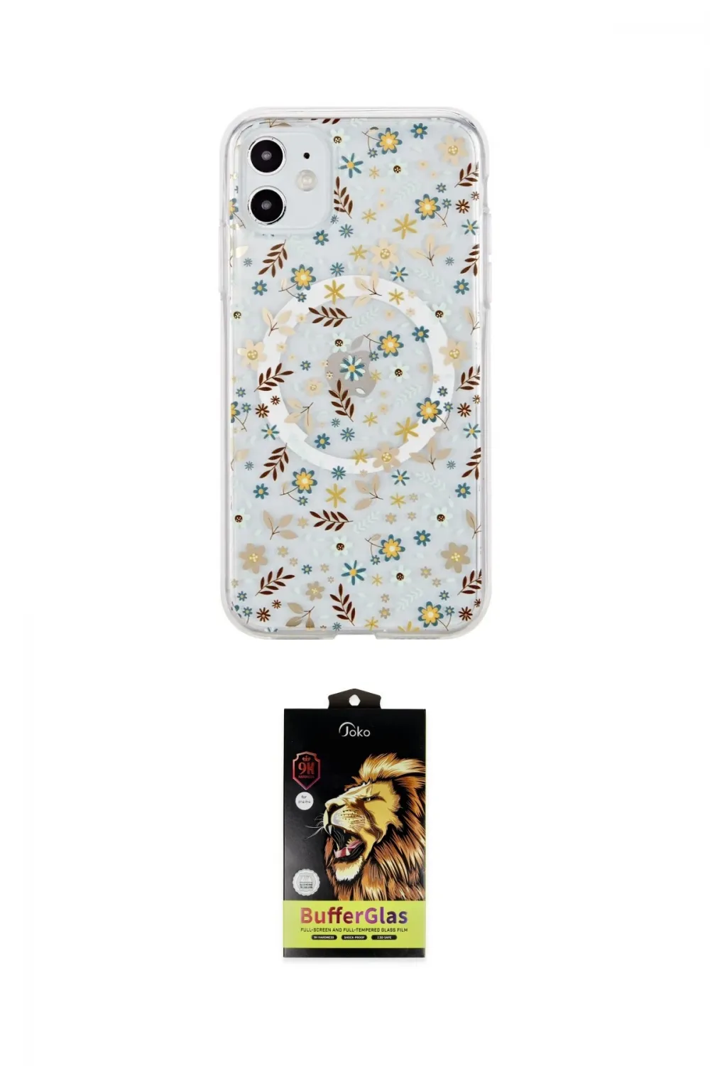 ieg™ iPhone 11 Kılıf Pusula Form - Siyah Buffer Cam Ekran Koruyucu