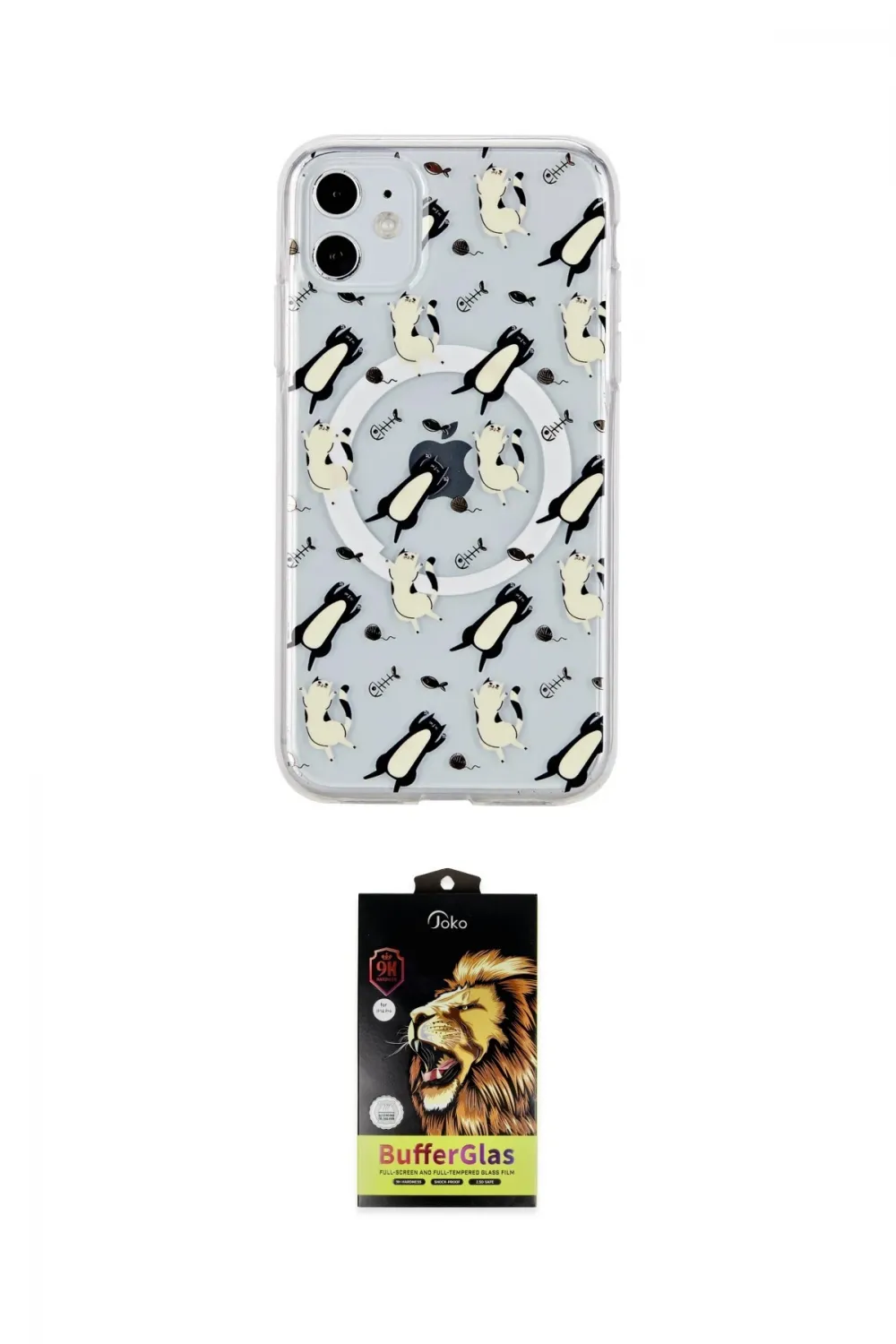 ieg™ iPhone 11 Kılıf Pusula Form - Siyah Buffer Cam Ekran Koruyucu