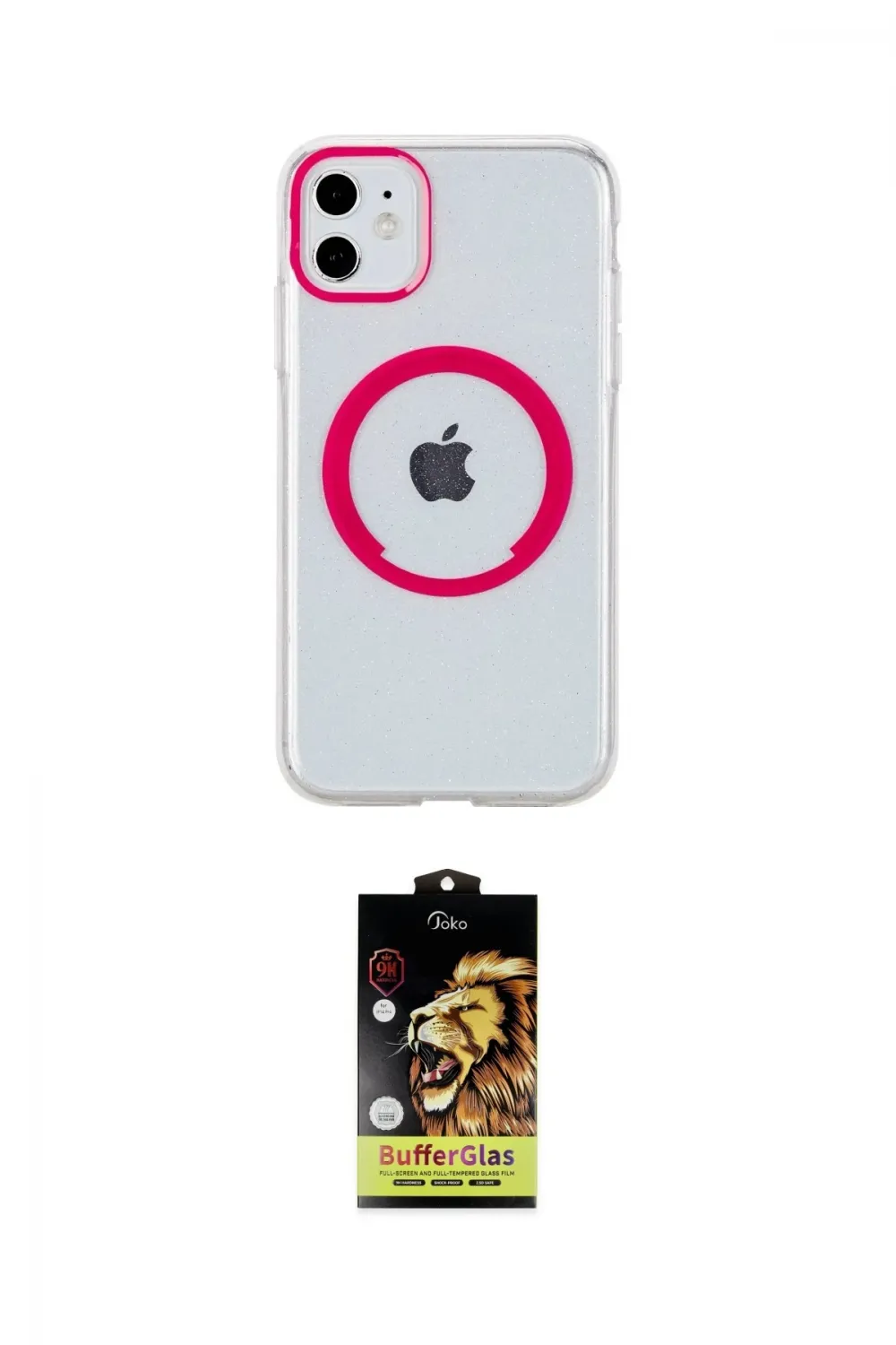 ieg™ iPhone 11 Kılıf Pusula Form - Siyah Buffer Cam Ekran Koruyucu