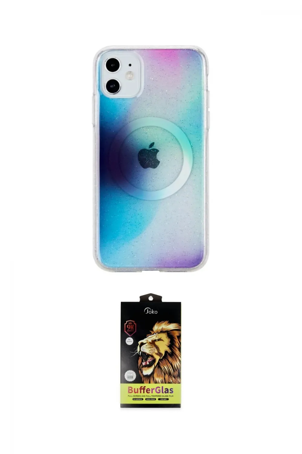 ieg™ iPhone 11 Kılıf Pusula Form - Siyah Buffer Cam Ekran Koruyucu