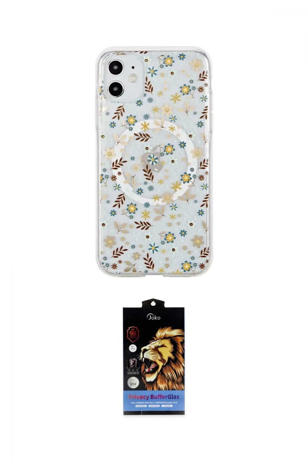 ieg™ iPhone 11 Kılıf Pusula Form - Siyah Buffer Hayalet Cam Ekran Koruyucu