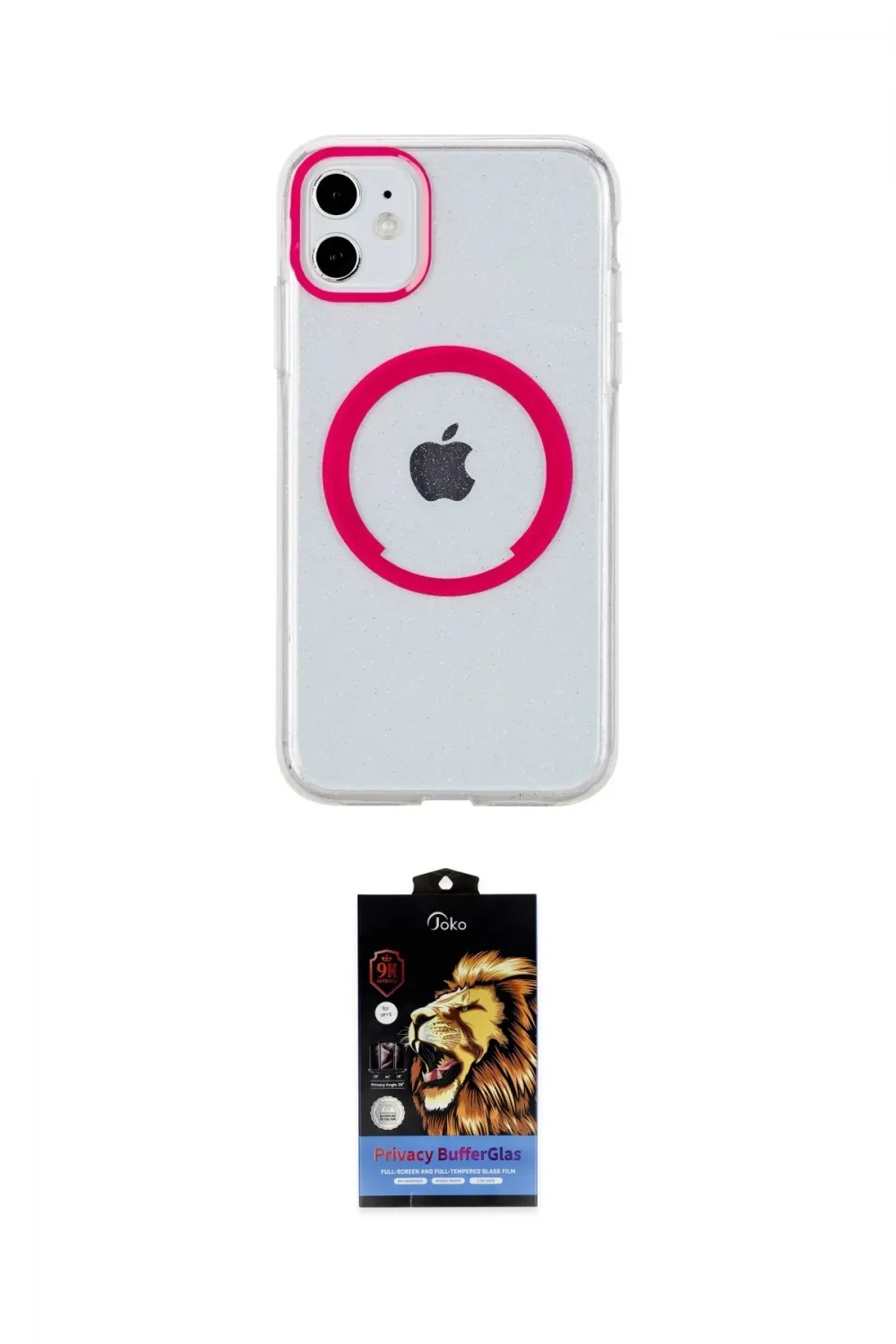 ieg™ iPhone 11 Kılıf Pusula Form - Siyah Buffer Hayalet Cam Ekran Koruyucu
