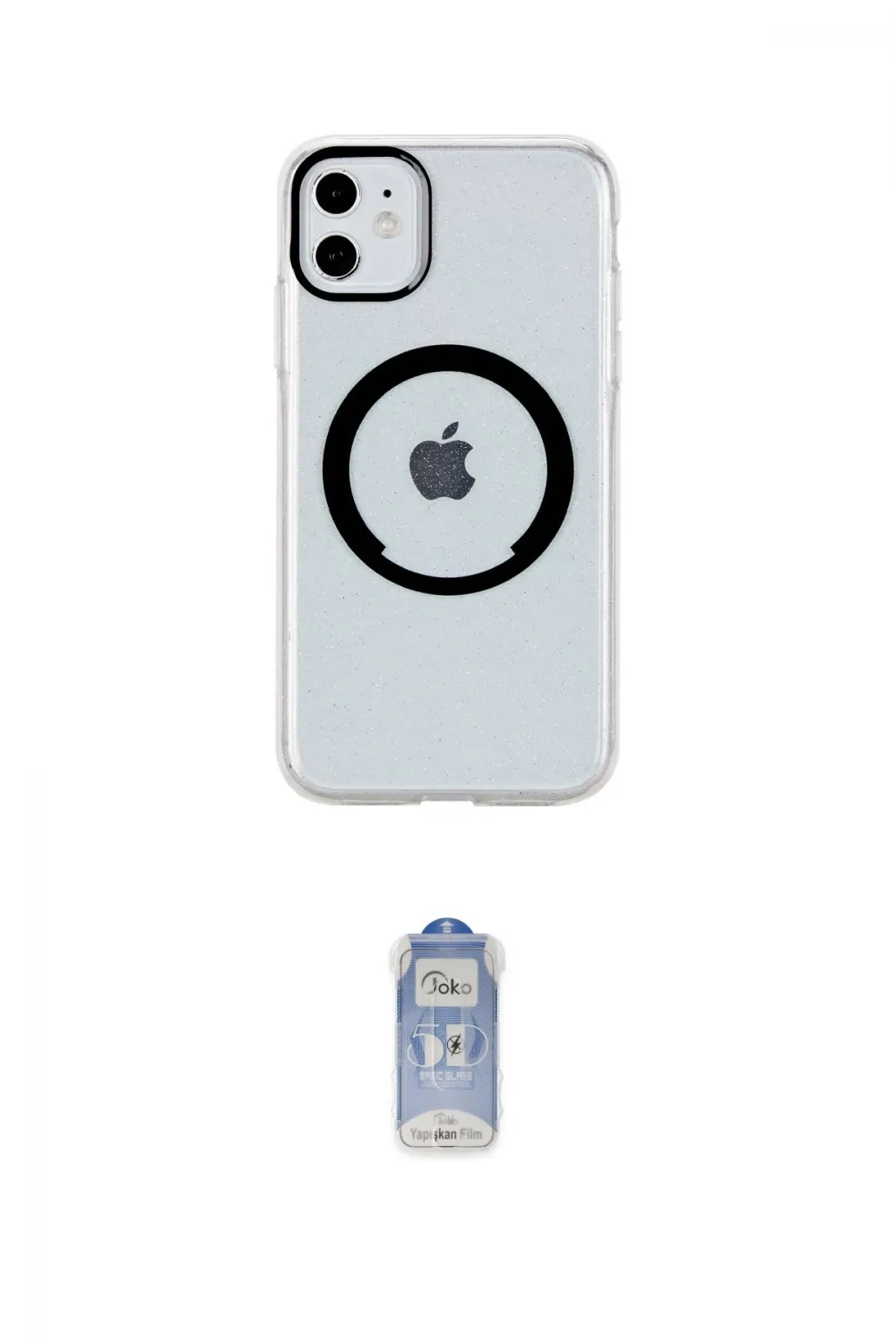 ieg™ iPhone 11 Kılıf Pusula Form - Siyah Joko Magic 5D Cam