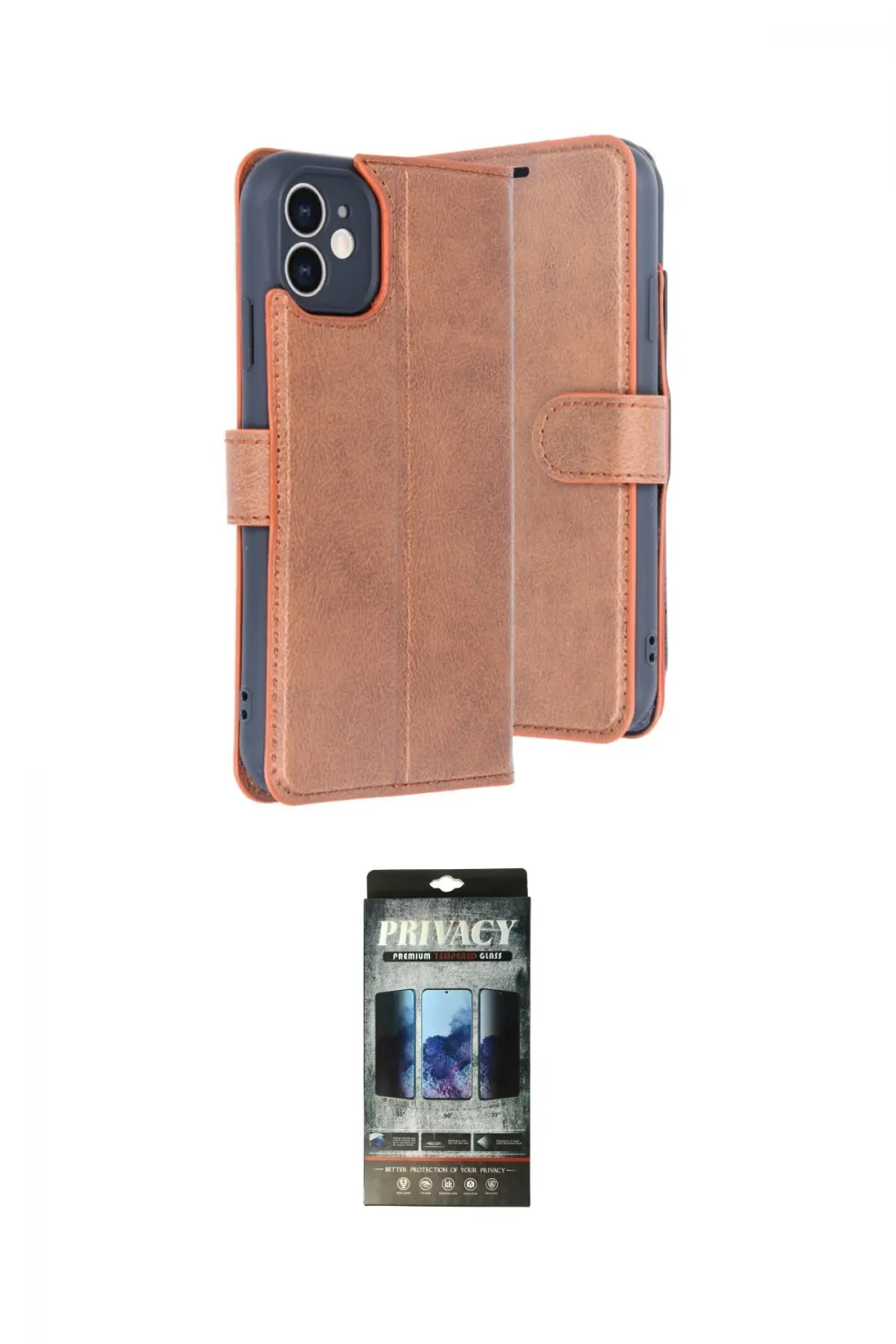 ieg™ iPhone 11 Kılıf Siluet Işık Serisi - Siyah 34D Hayalet Izgaralı Cam