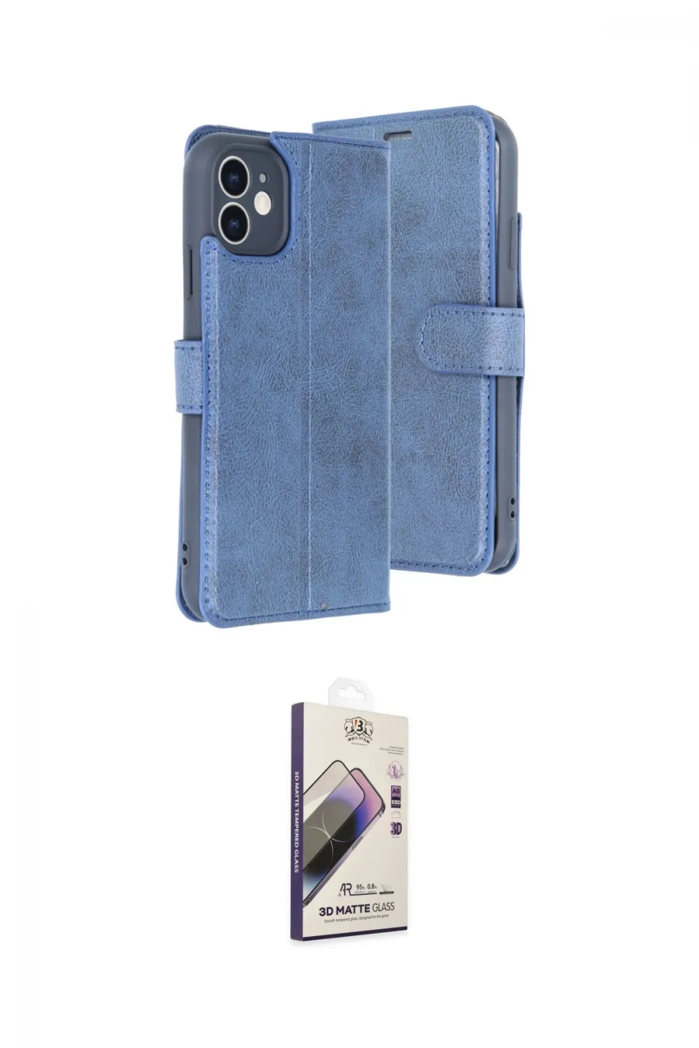 ieg™ iPhone 11 Kılıf Siluet Işık Serisi - Siyah Bilvis 3D Mat Cam Ekran Koruyucu